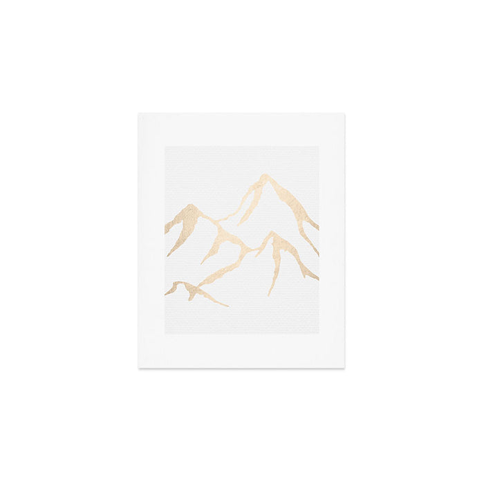 Adventure White Gold Mountains Art Print Gallery Image 1