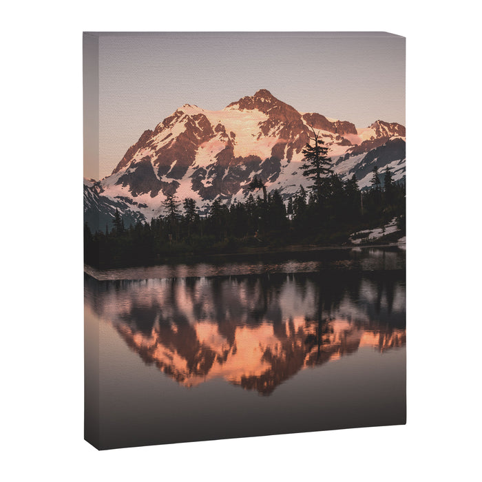 Alpenglow - Mountain Reflection - Nature Photography Canvas Print Gallery Image 1