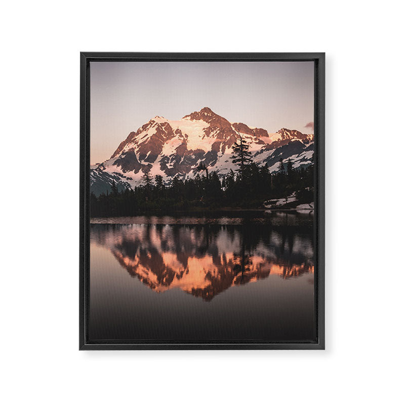 Alpenglow - Mountain Reflection - Nature Photography Framed Canvas Print Gallery Image 6