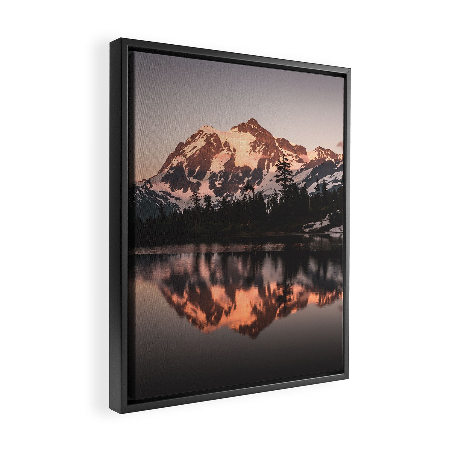 Alpenglow - Mountain Reflection - Nature Photography Framed Canvas Print Gallery Image 2