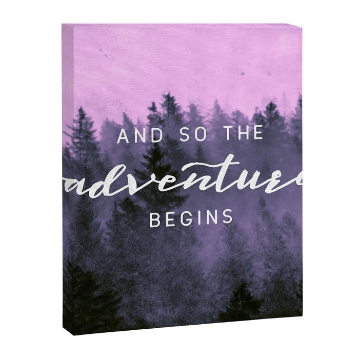 And So The Adventure Begins Pink Forest Canvas Print Gallery Image 1