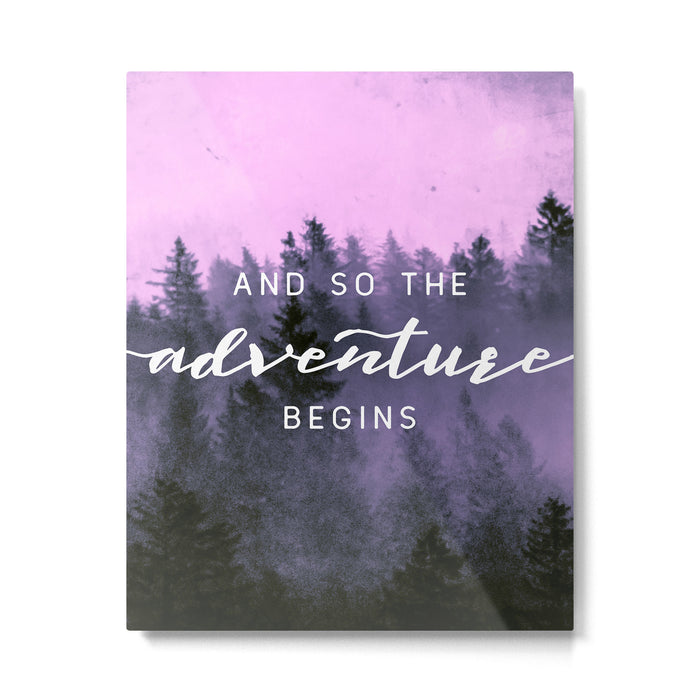 And So The Adventure Begins Pink Forest Metal Print Gallery Image 1