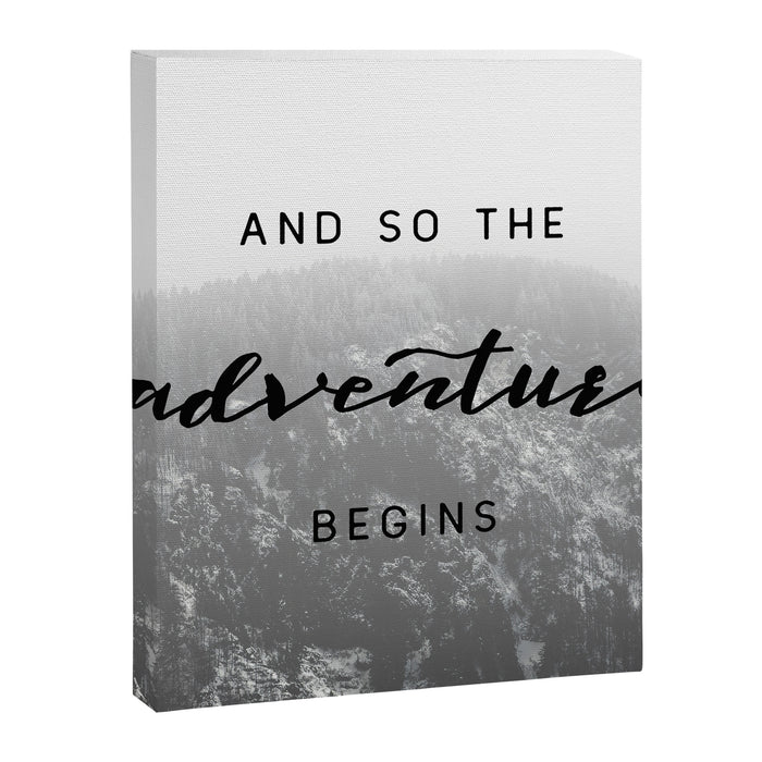 And So The Adventure Begins - Snowy Mountain Canvas Print Gallery Image 1