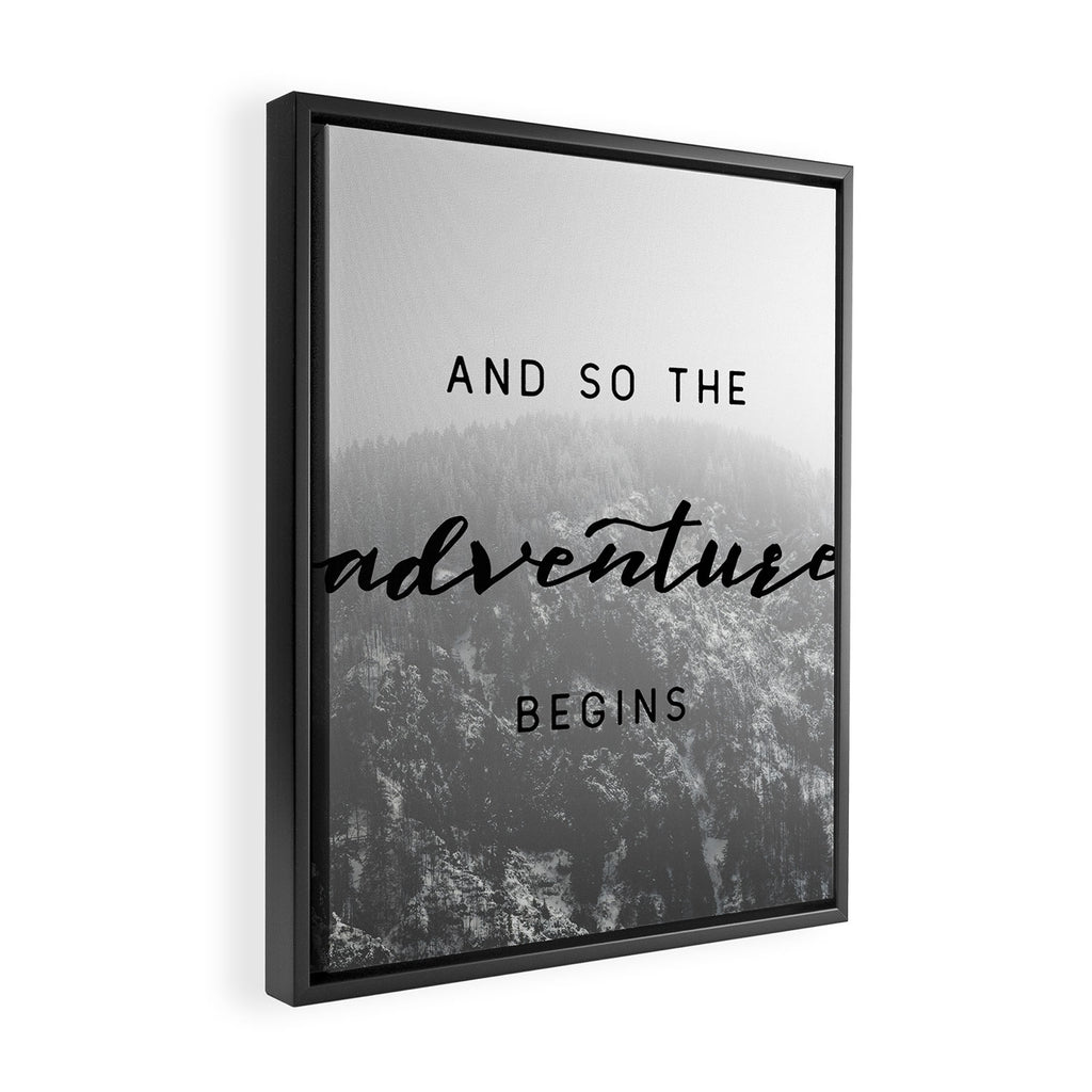 And So The Adventure Begins - Snowy Mountain Framed Canvas Print Gallery Image 2