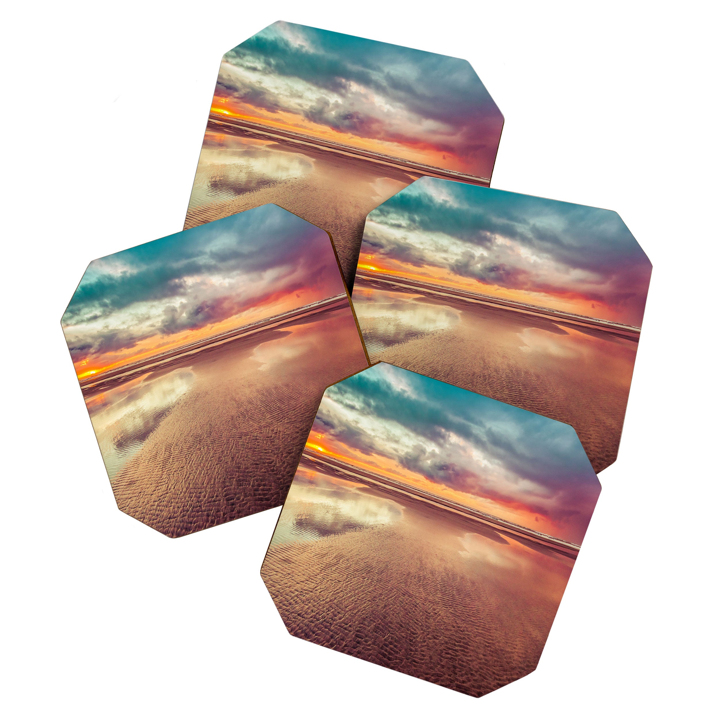 Beach Love Ocean Sunset Coaster Gallery Image 1