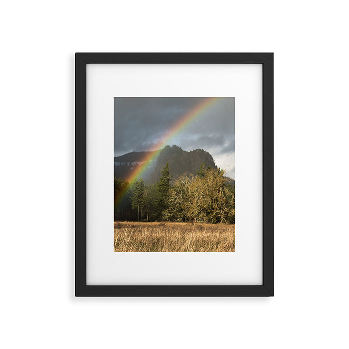Beacon Rock Rainbow Nature Photography Framed Art Print Gallery Image 1