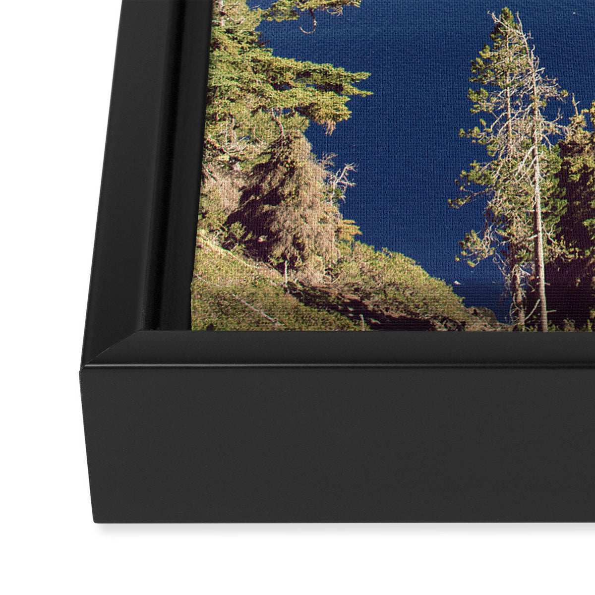 Beautiful Blue Crater Lake Framed Canvas Print Gallery Image 3