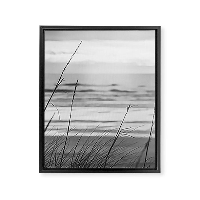 Black and White Ocean Dream Framed Canvas Print Gallery Image 1