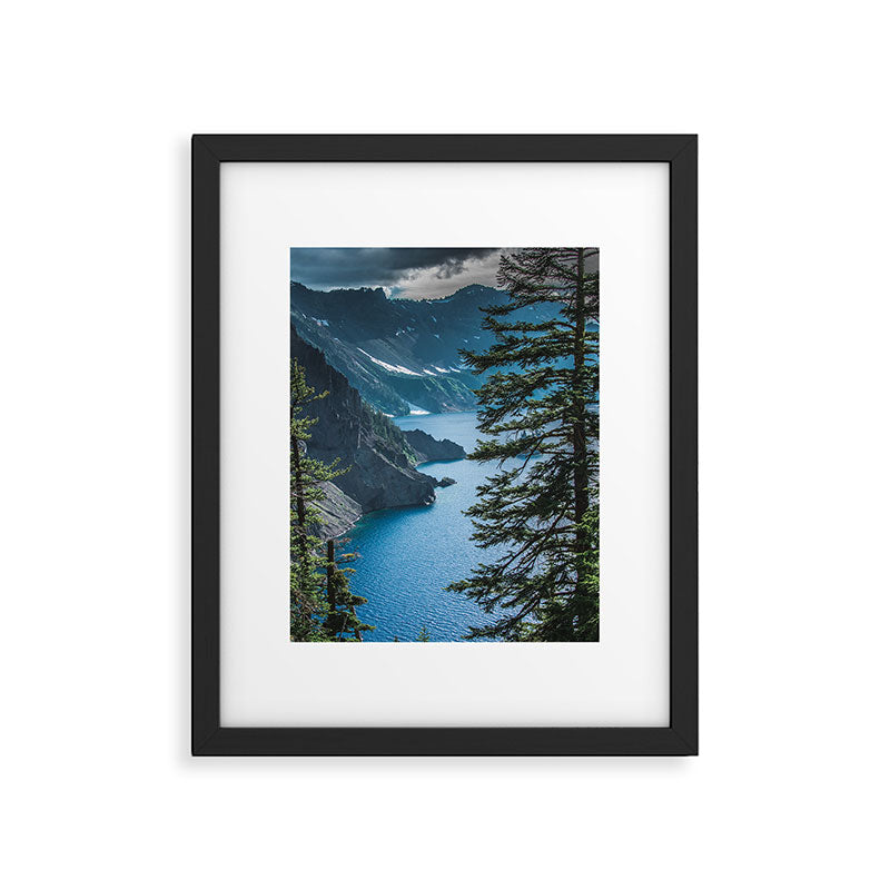 Blue Crater Lake Oregon in Summer Framed Art Print Gallery Image 5