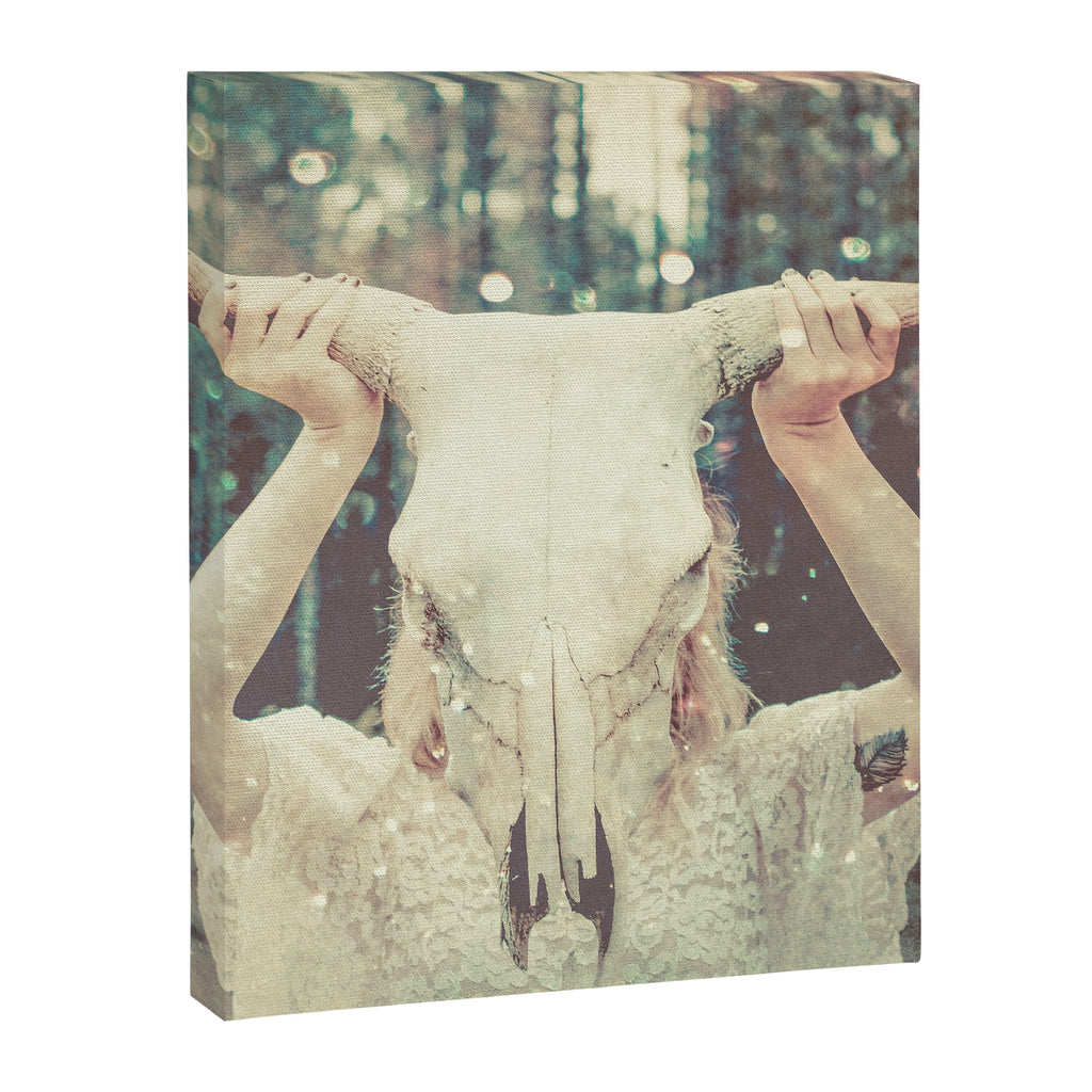 Bull Skull Tribal Woman Canvas Print Gallery Image 6