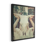 Bull Skull Tribal Woman Framed Canvas Print Gallery Image 2
