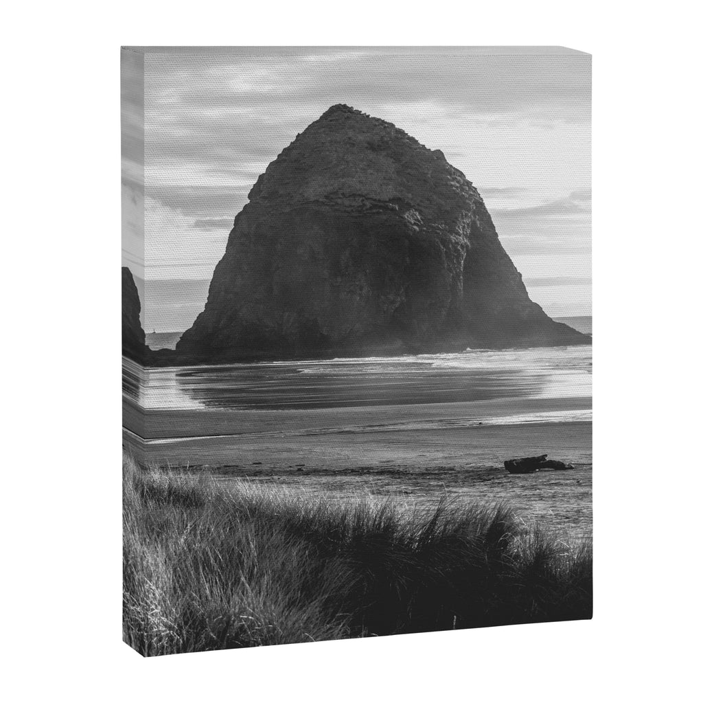 Cannon Beach Sunset - Black and White Nature Photography Canvas Print Gallery Image 6