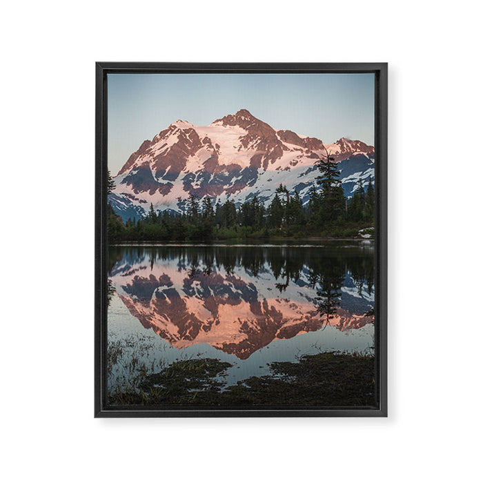 Cascade Sunset - Mt. Shuksan - Nature Photography Framed Canvas Print Gallery Image 1