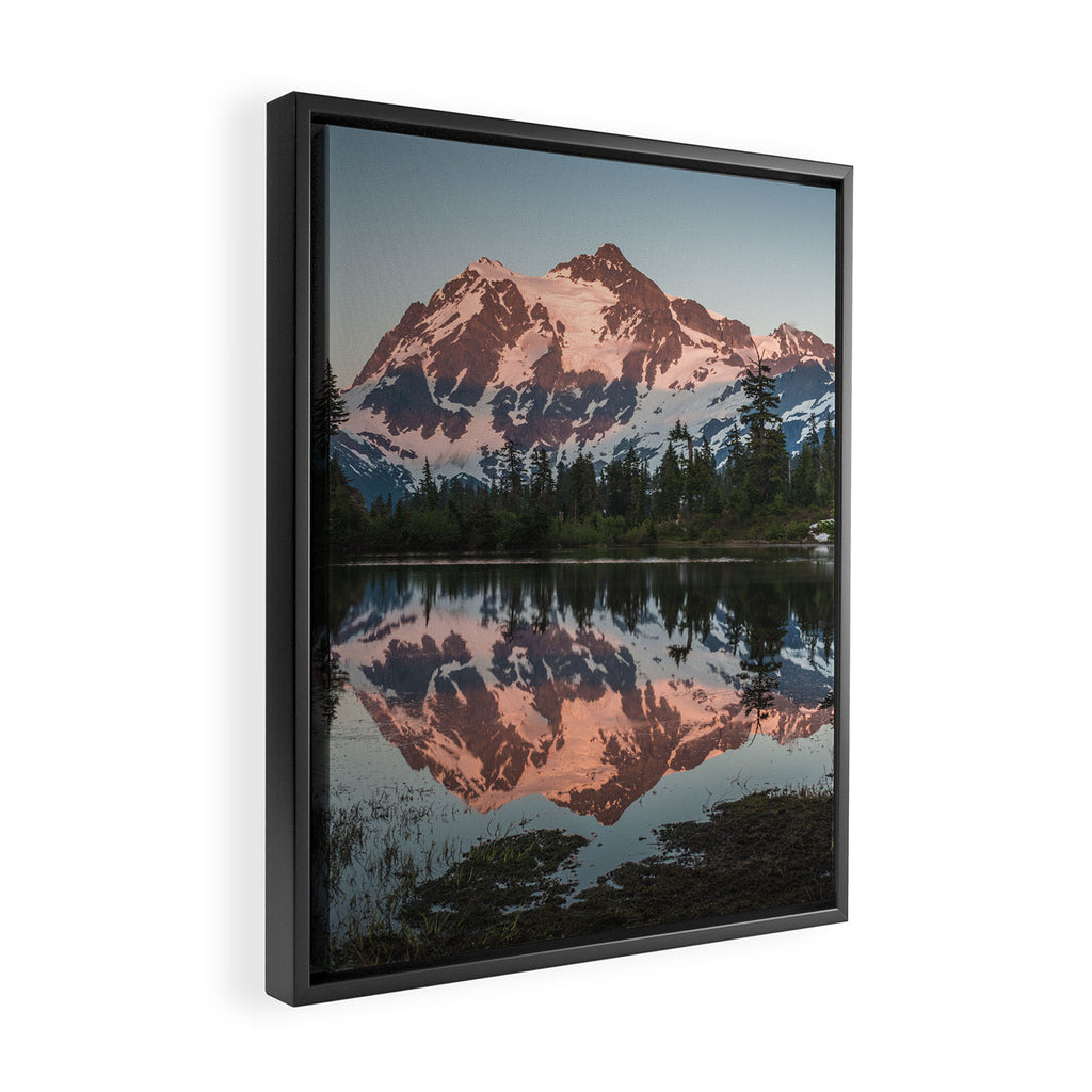 Cascade Sunset - Mt. Shuksan - Nature Photography Framed Canvas Print Gallery Image 2