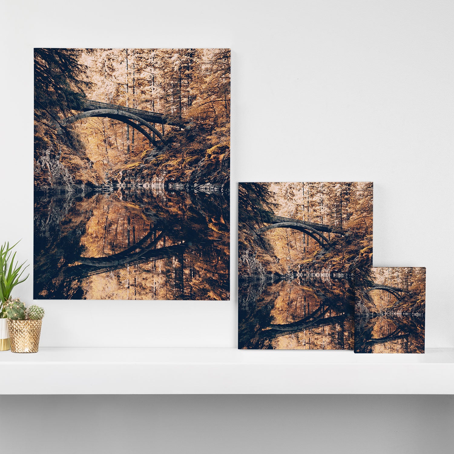 Autumn Forest Miracle on the Pacific Northwest River Bend Canvas Print Gallery Image 3