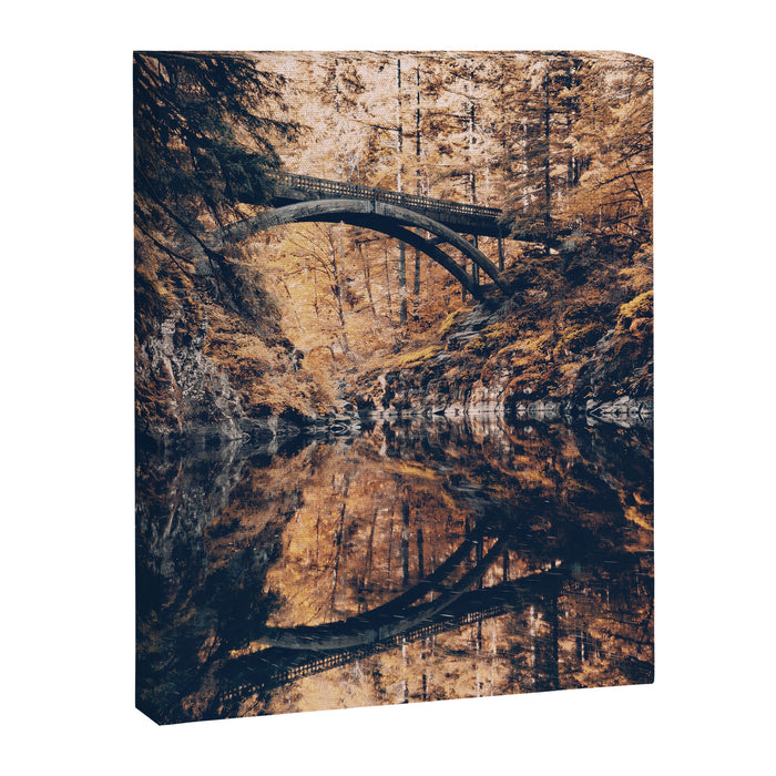 Autumn Forest Miracle on the Pacific Northwest River Bend Canvas Print Gallery Image 1