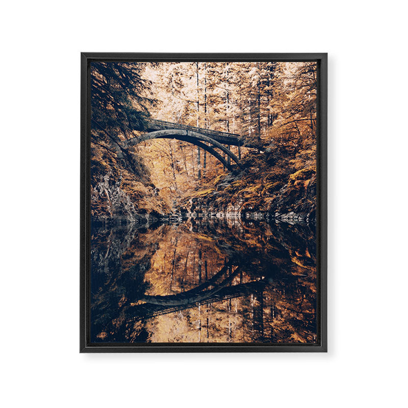 Autumn Forest Miracle on the Pacific Northwest River Bend Framed Canvas Print Gallery Image 6