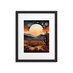 Desert Nights - Cactus Moon Illustration Framed Art Print Gallery Image 6
