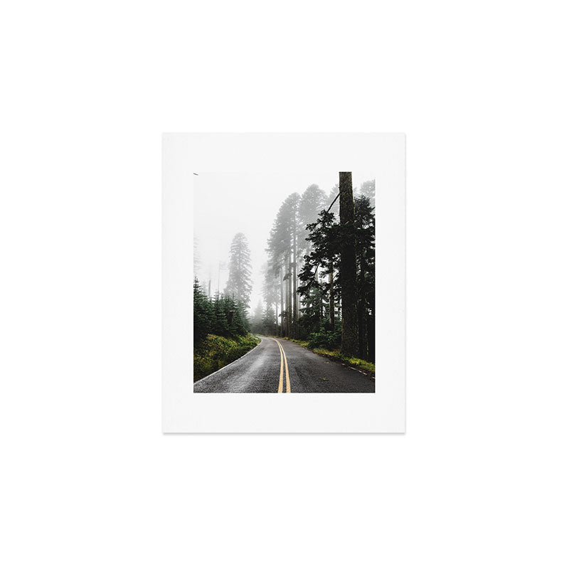 Foggy Forest Road - Pacific Northwest Travel Art Print Gallery Image 1