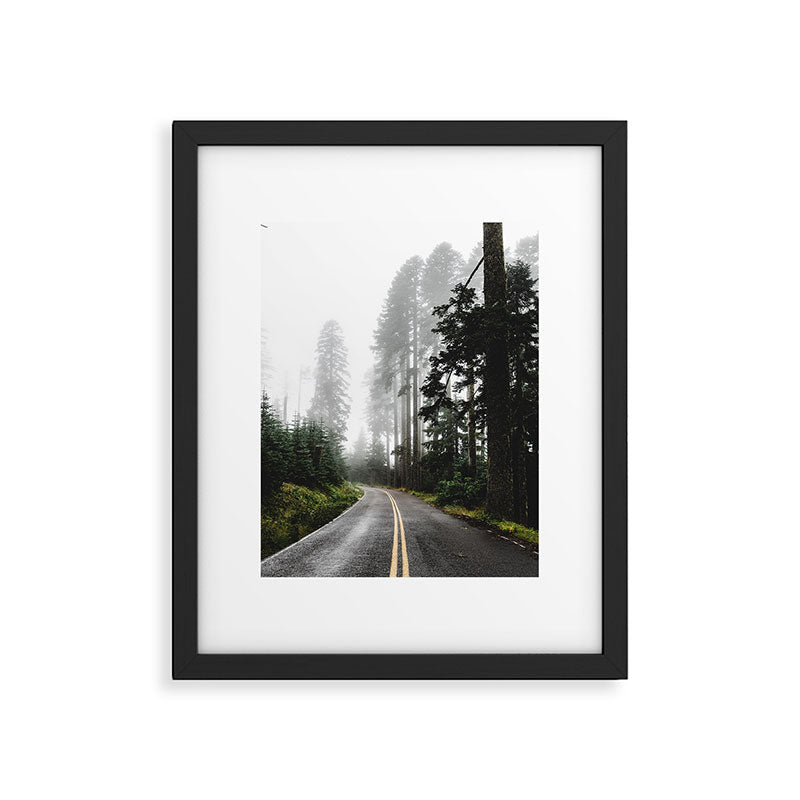Foggy Forest Road - Pacific Northwest Travel Framed Art Print Gallery Image 4
