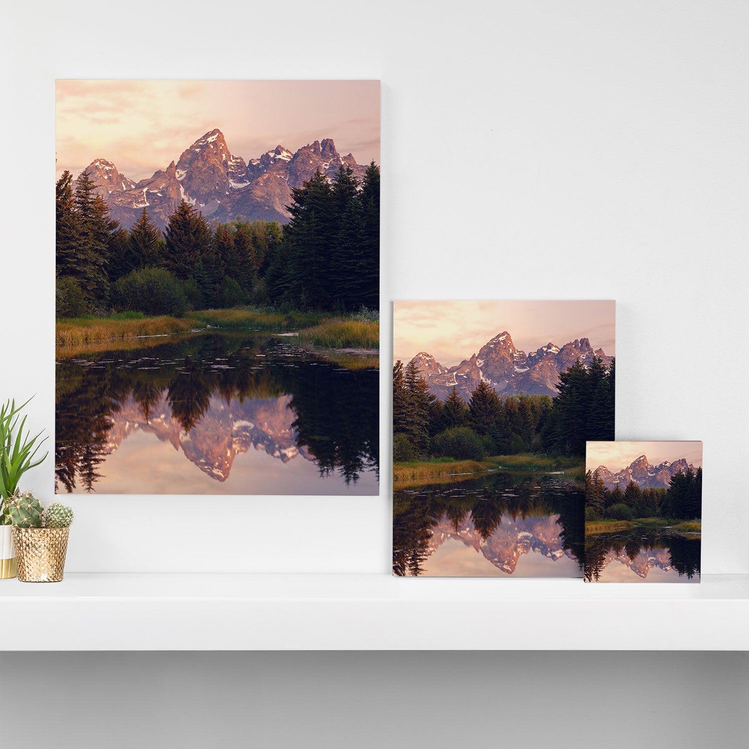 Grand Teton Mountain Sunrise - Schwabacher Landing Canvas Print Gallery Image 3