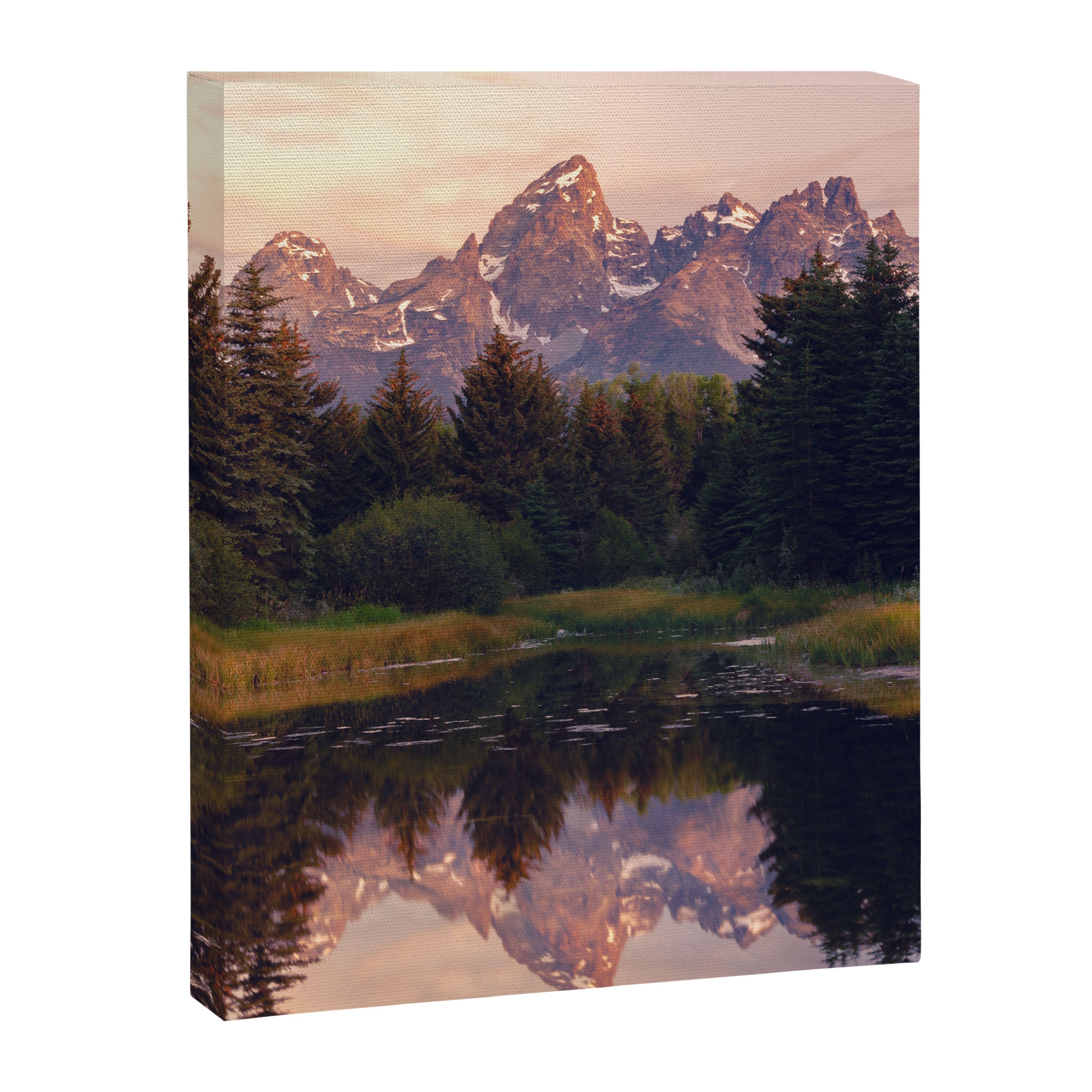 Grand Teton Mountain Sunrise - Schwabacher Landing Canvas Print Gallery Image 3