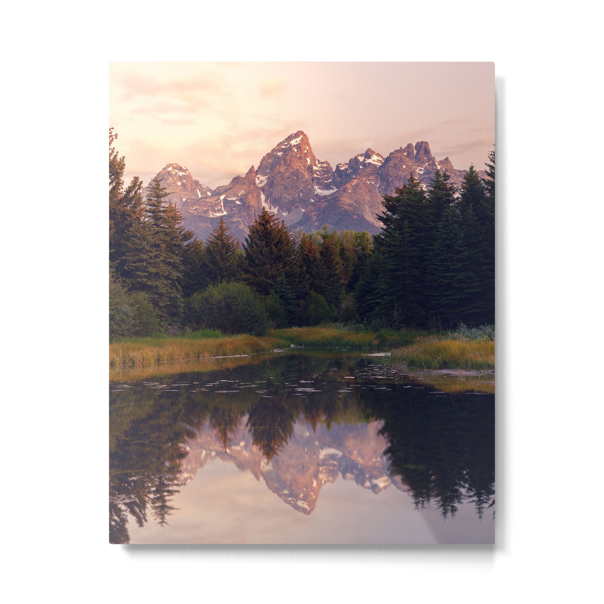 Grand Teton Mountain Sunrise - Schwabacher Landing Metal Print Gallery Image 4