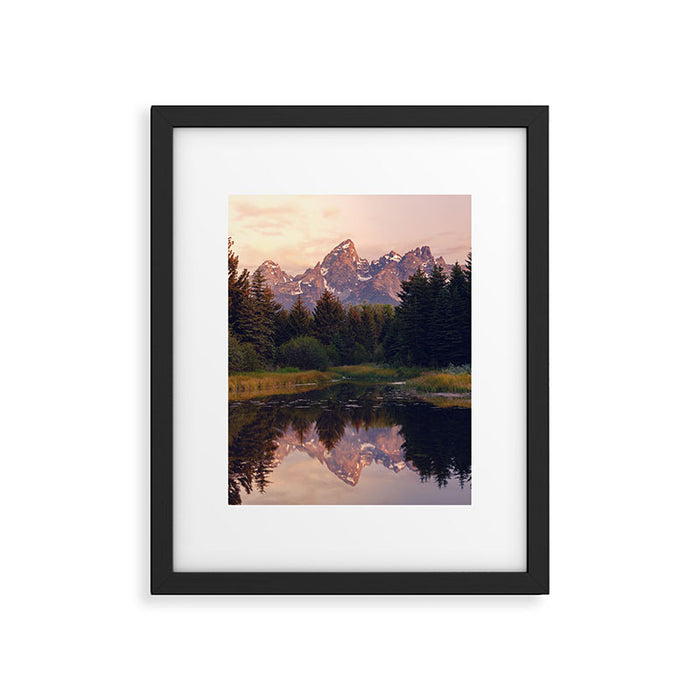 Grand Teton Mountain Sunrise - Schwabacher Landing Framed Art Print Gallery Image 1