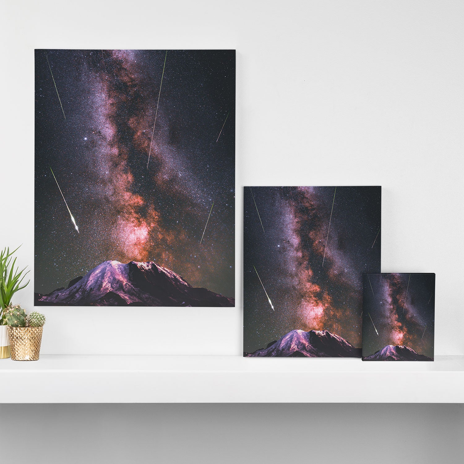 Mount Rainier Under Shooting Stars Canvas Print Gallery Image 3