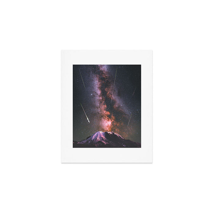 Mount Rainier Under Shooting Stars Art Print Gallery Image 1