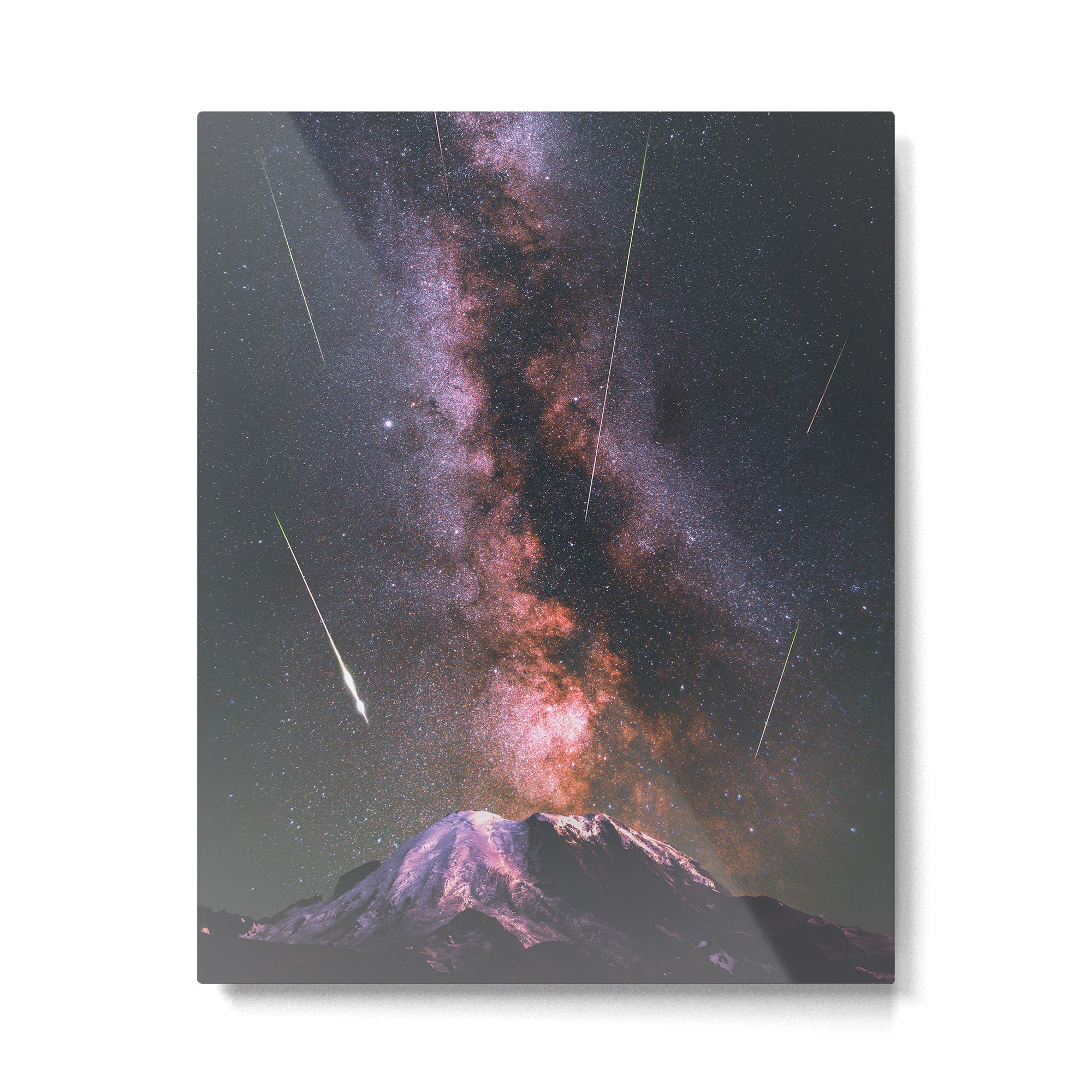 Mount Rainier Under Shooting Stars Metal Print Gallery Image 4