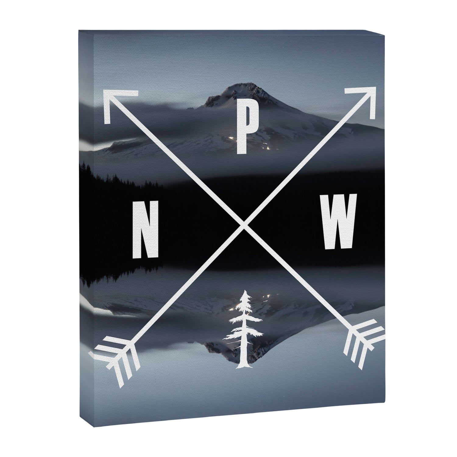 PNW Pacific Northwest Compass - Mt Hood Adventure Canvas Print Gallery Image 3