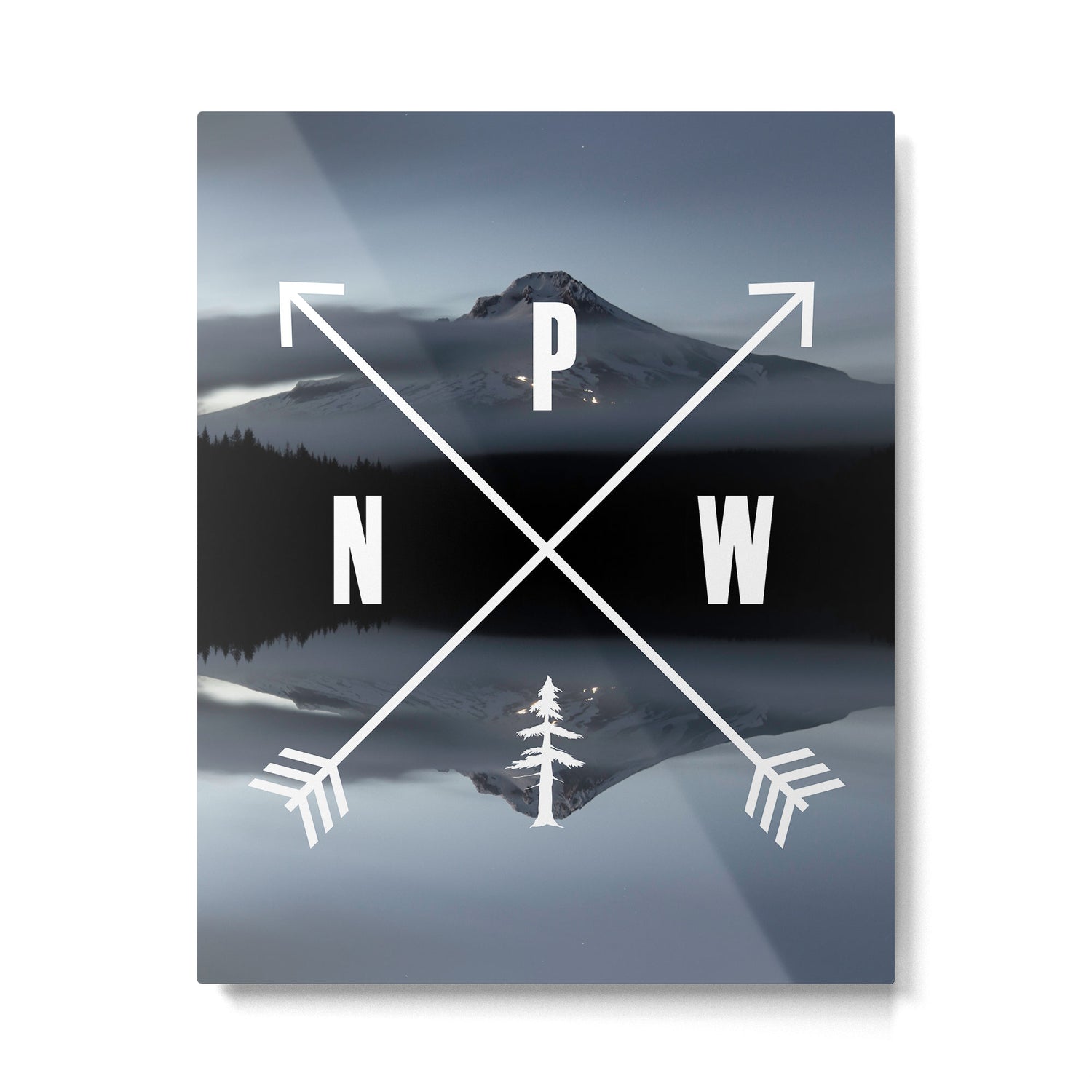 PNW Pacific Northwest Compass - Mt Hood Adventure Metal Print Gallery Image 6