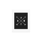 PNW Pacific Northwest Compass - White on Black Minimal Art Print Gallery Image 1