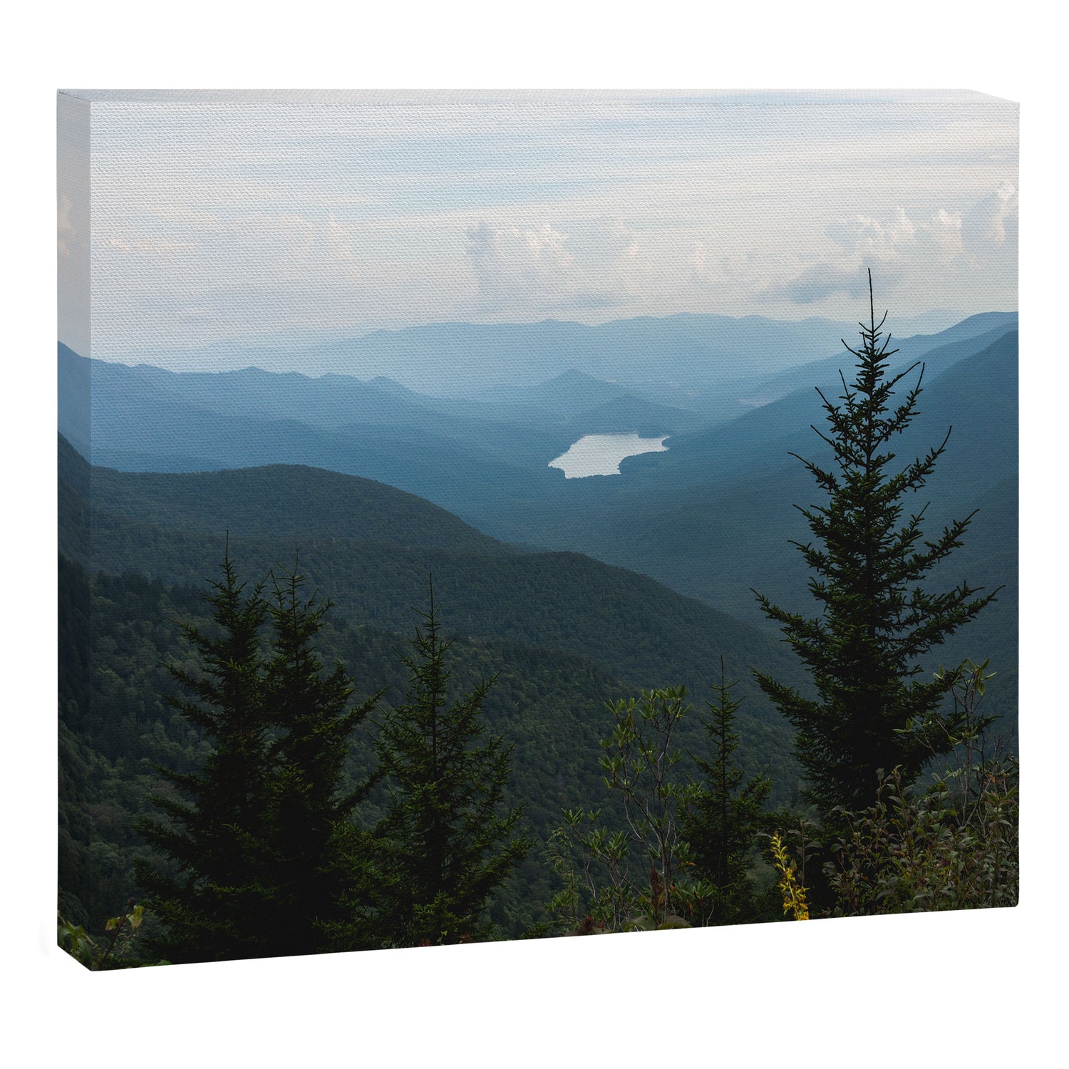 Smoky Mountain National Park -  Mountain Lake Landscape Canvas Print Gallery Image 3