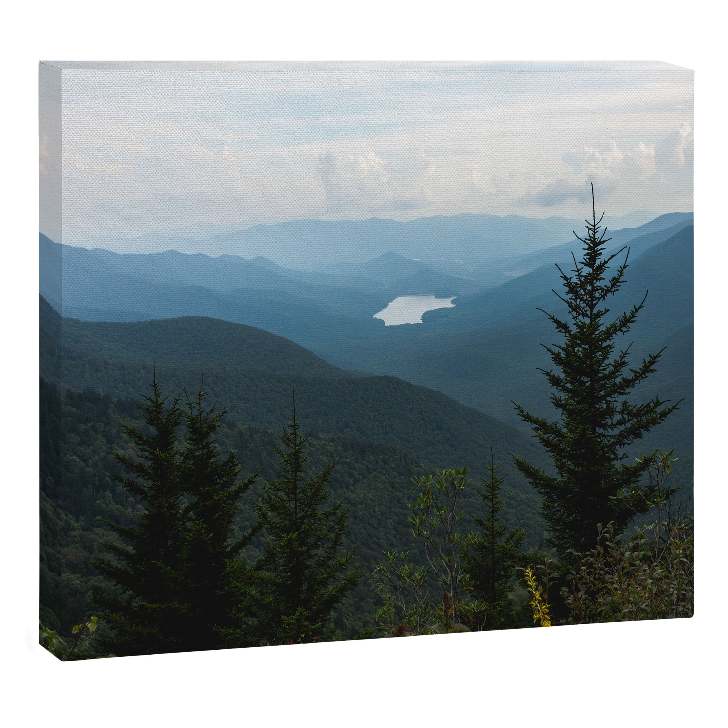 Smoky Mountain National Park -  Mountain Lake Landscape Canvas Print Gallery Image 3