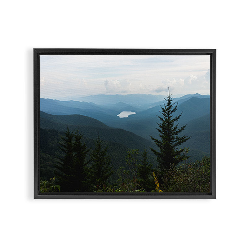 Smoky Mountain National Park -  Mountain Lake Landscape Framed Canvas Print Gallery Image 3