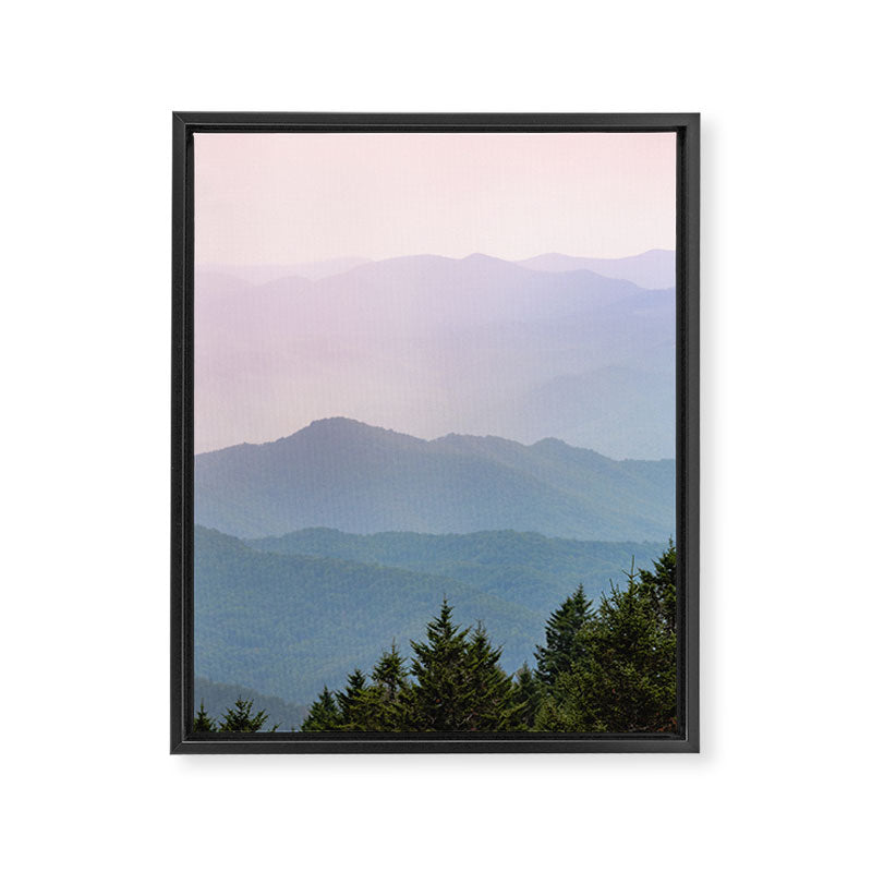 Smoky Mountain Pastel Sunset II Framed Canvas Print