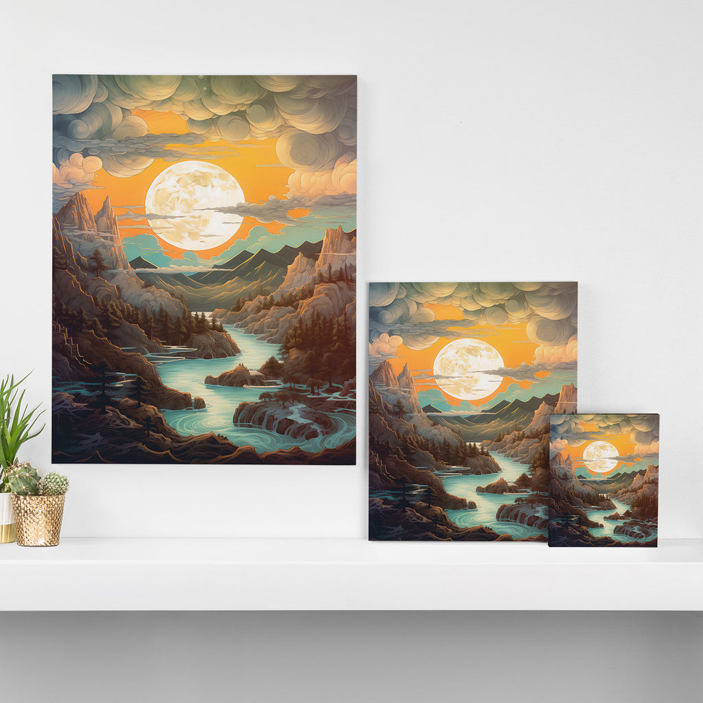 Summer Moonrise In The Sierra Mountains Canvas Print Gallery Image 3