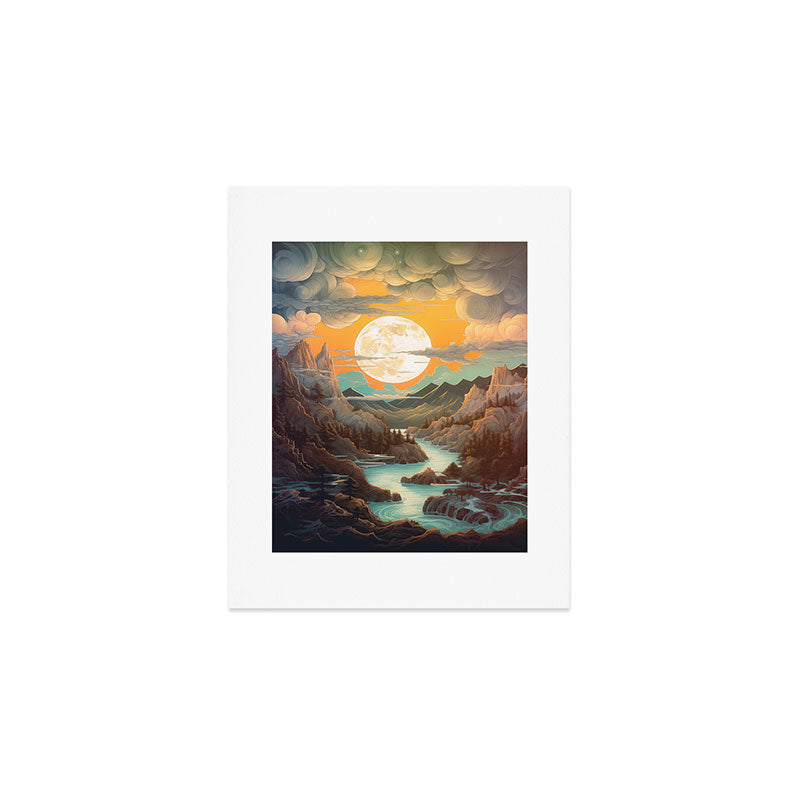 Summer Moonrise In The Sierra Mountains Art Print Gallery Image 1