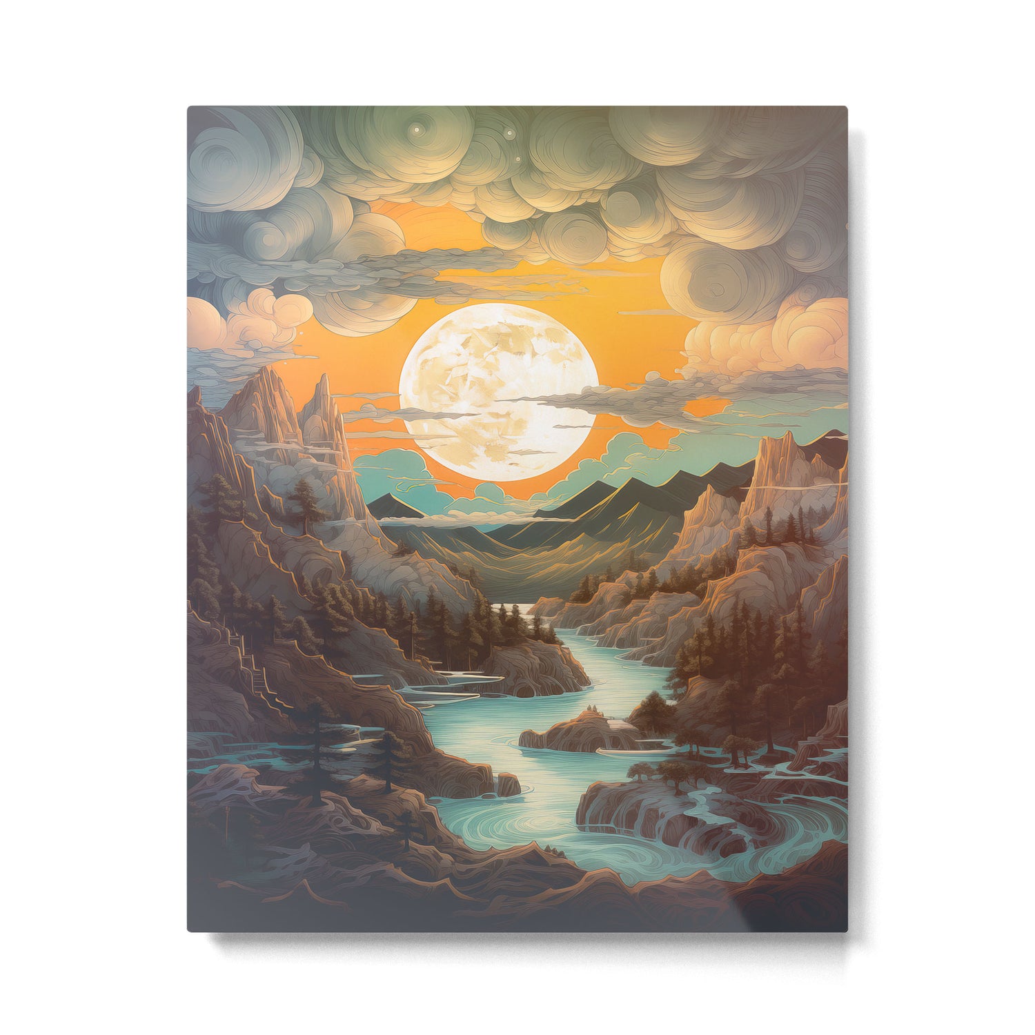 Summer Moonrise In The Sierra Mountains Metal Print Gallery Image 6