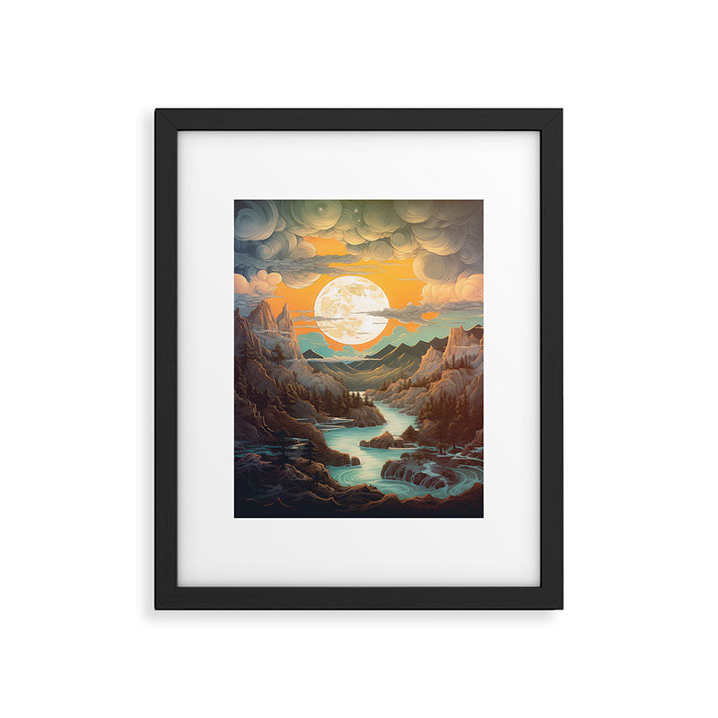 Summer Moonrise In The Sierra Mountains Framed Art Print Gallery Image 6