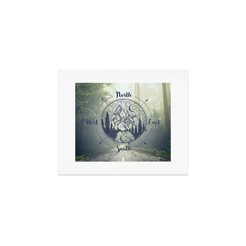 Compass Mountain Road Trip Art Print Gallery Image 1