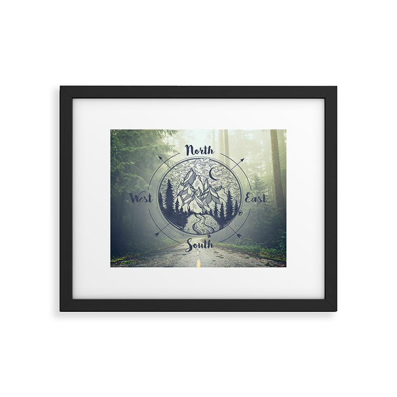 Compass Mountain Road Trip Framed Art Print Gallery Image 5