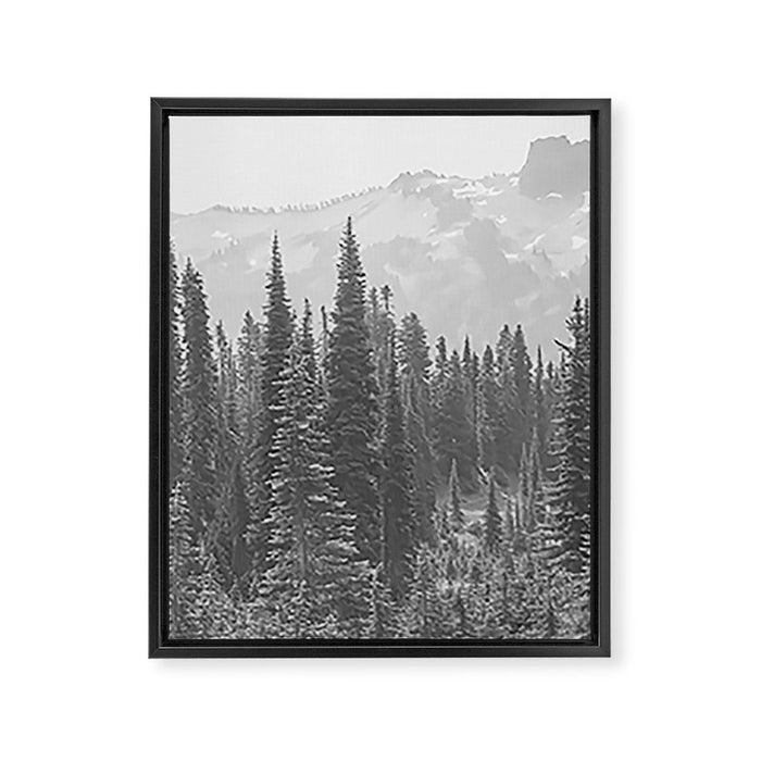 Escape to the Wilds - Black and White Nature Photography Framed Canvas Print Gallery Image 1