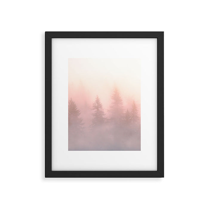 Foggy Forest Adventure - Mountain Woods Wanderlust Framed Art Print Gallery Image 1