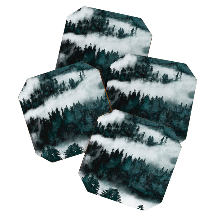 Foggy Forest Fun - Turquoise Mountains Coaster Gallery Image 1