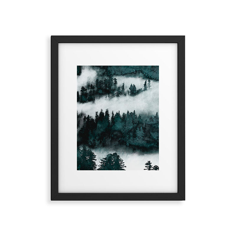 Foggy Forest Fun - Turquoise Mountains Framed Art Print Gallery Image 5