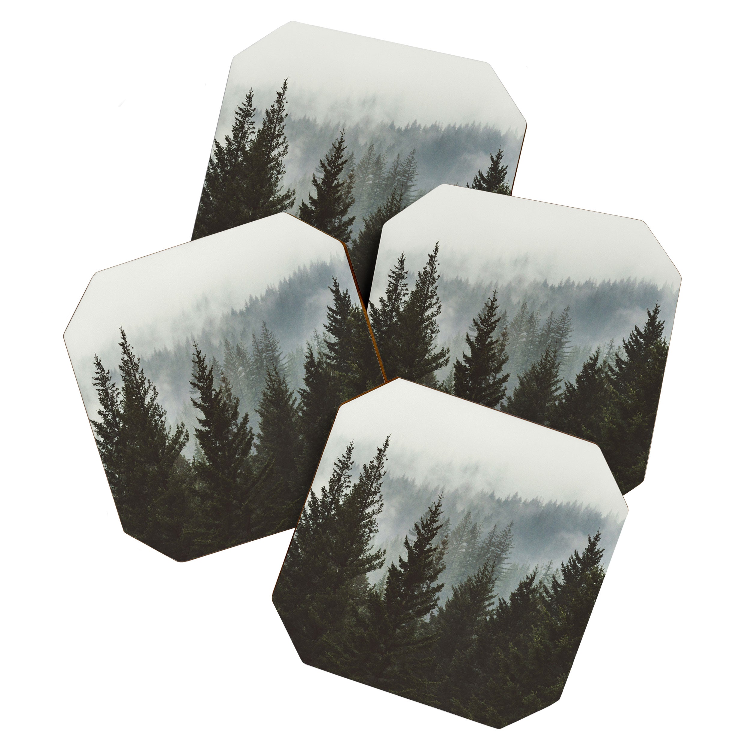 Forest Fog Mountain IV - Wanderlust Nature Photography Coaster Gallery Image 1