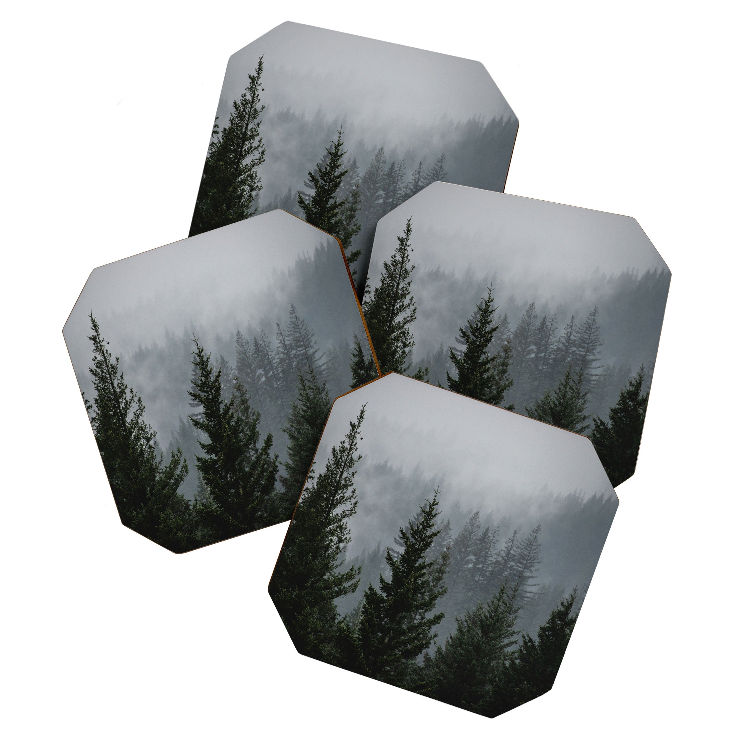 Forest Fog Mountain V - Wanderlust Nature Photography Coaster Gallery Image 1
